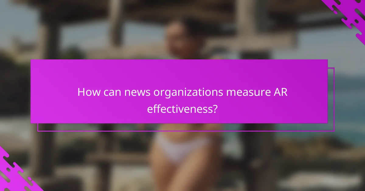 How can news organizations measure AR effectiveness?