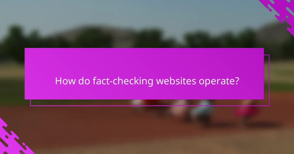 How do fact-checking websites operate?