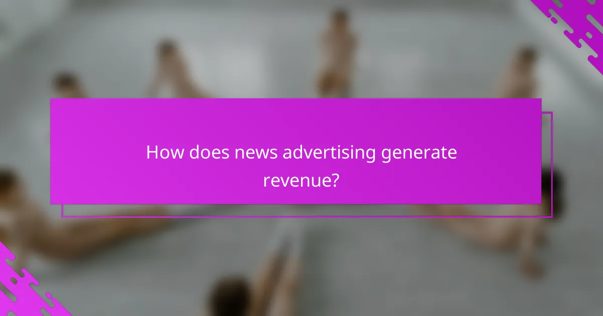 How does news advertising generate revenue?