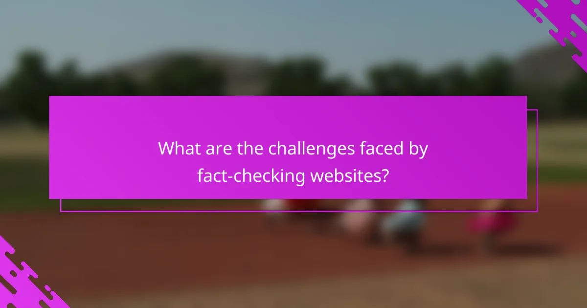 What are the challenges faced by fact-checking websites?