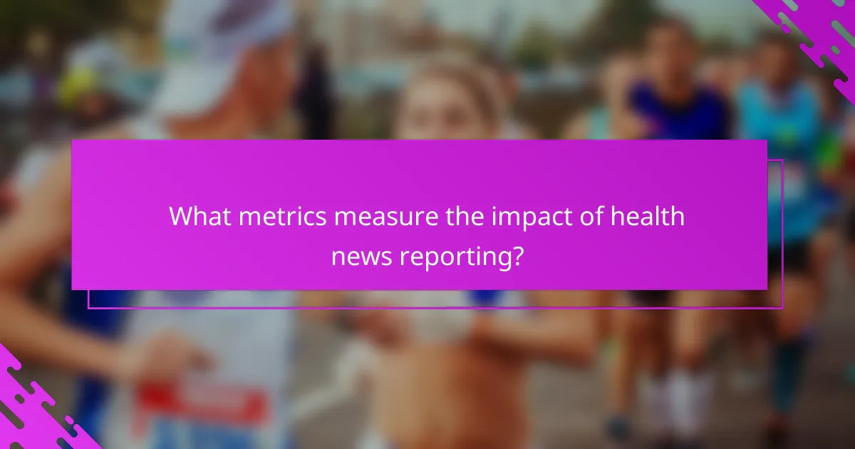 What metrics measure the impact of health news reporting?